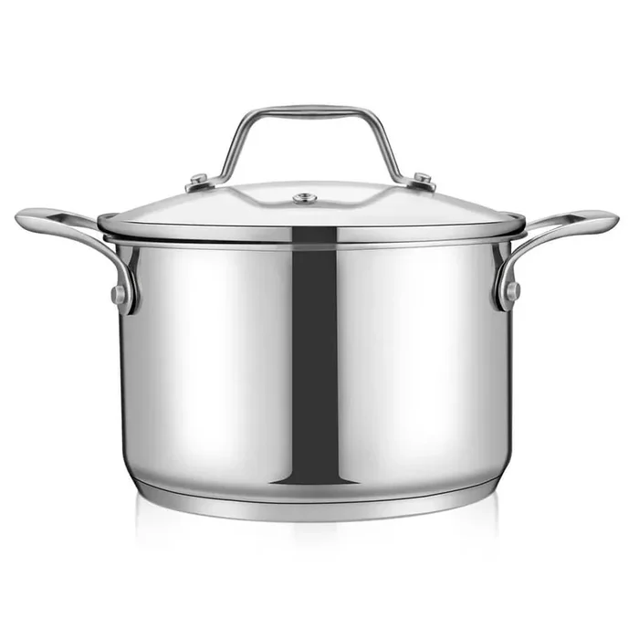 1 Piece Stainless Steel Cookware Soup Pot – 3 Quart, Heavy Duty Induction Pot, Soup Pot With Lid
