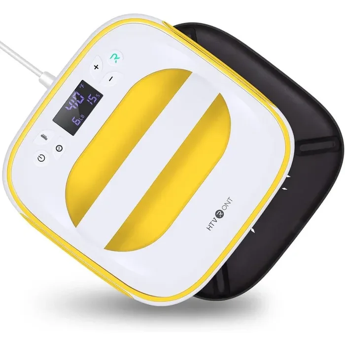 10 in. x 10 in. Portable Heat Iron Press for Sublimation – Vinyl Shirtfor Hat – Bags in Yellow