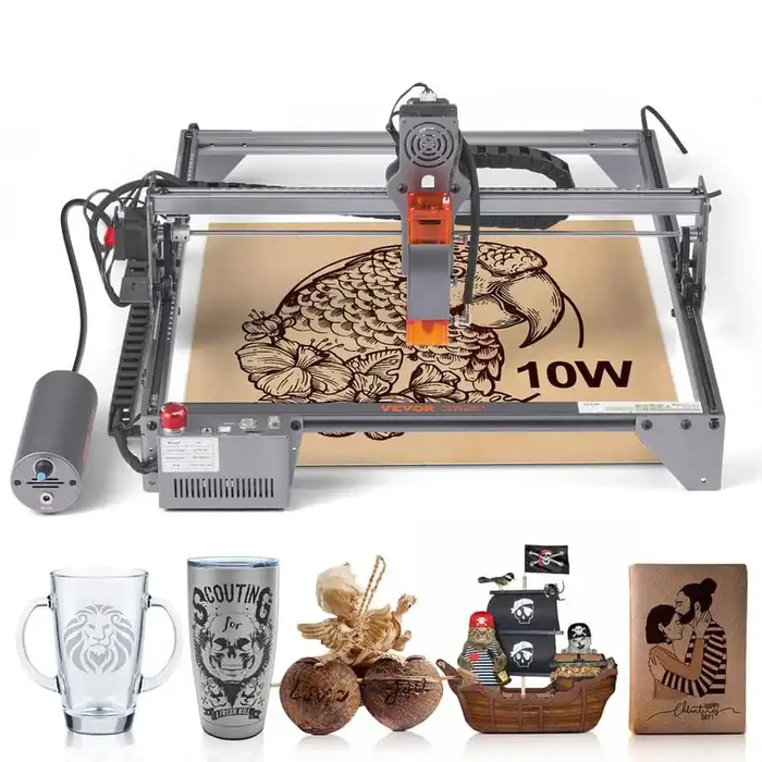 10-Watt Engraving Machine 15.7 in. x 15.7 in. Working Area 10000 mm/min with Eye Protection Cutter Wood Metal Acrylic