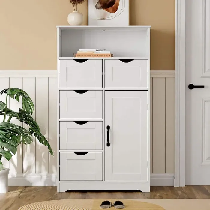 12.6 in. W x 23.6 in. D x 41.73 in. H Ready to Assemble Floor Drawer Modern Wooden Base Kitchen Cabinet in White
