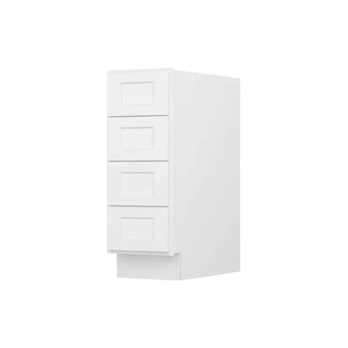 12 in. W 24 in. H 34.5 in. D Ready to Assemble Plywood Base Kitchen Cabinet in Painted White with 4 Drawer