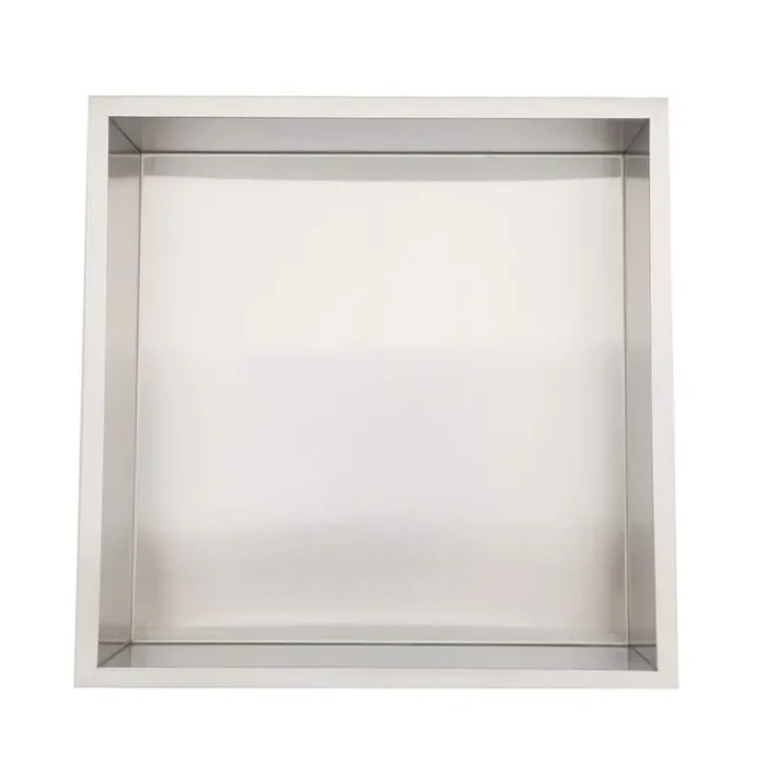12 in. W x 12 in. H x 3.94 in. D 18-Gauge Square Bathroom Shower Niche in Stainless Steel Brushed