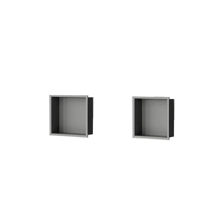 12 in. W x 12 in. H x 4 in. D, Wall Shower Niche Stainless Steel, Shower Niche for Bathroom Storage Gun Gray (Pack of 2)