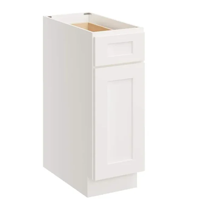 12 in. W x 24 in. D x 34.5 in. H Plywood Ready to Assemble Floor Base Kitchen Cabinet in White Shaker with Drawer