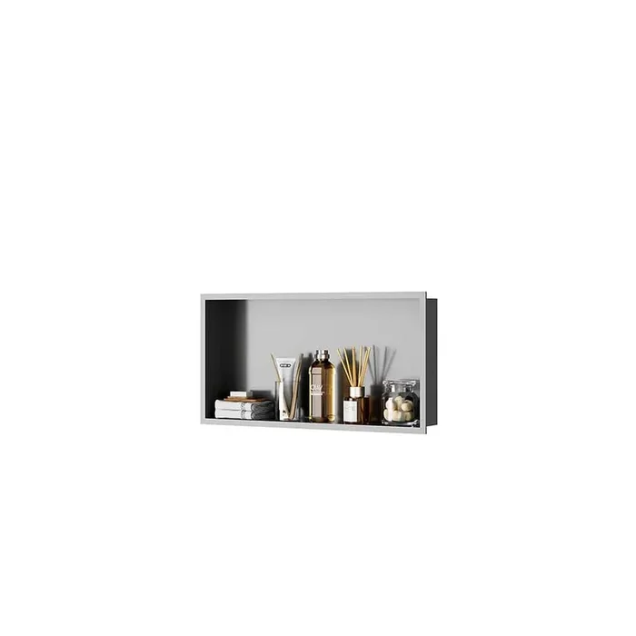 12 in. W x 24 in. H x 4 in. D Stainless Steel Shower Niche Wall for Bathroom Storage Soap Shampoo in Pale Gray