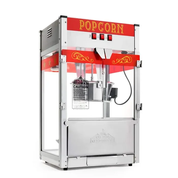 1300 W 12 oz. Red Bar Style Popcorn Machine