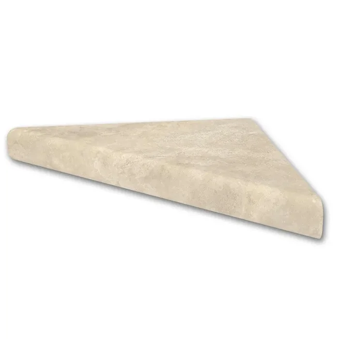 15 in. Corner Shelf Niche in Creme Travertine