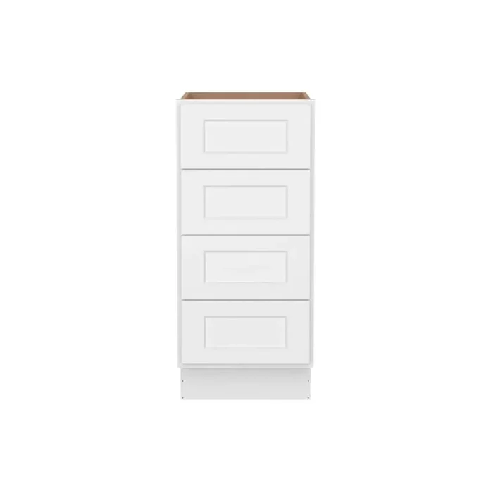 15 in. W 24 in. H 34.5 in. D Ready to Assemble Plywood Base Kitchen Cabinet in Painted White with 4 Drawer