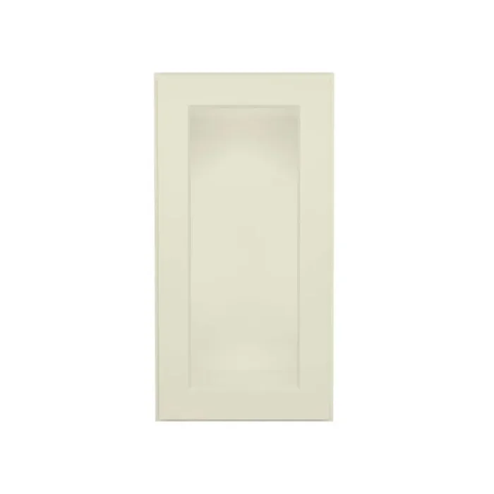 15 in. W x 12 in. D x 30 in. H in Antique White Ready to Assemble Wall Kitchen Cabinet with No Glasses