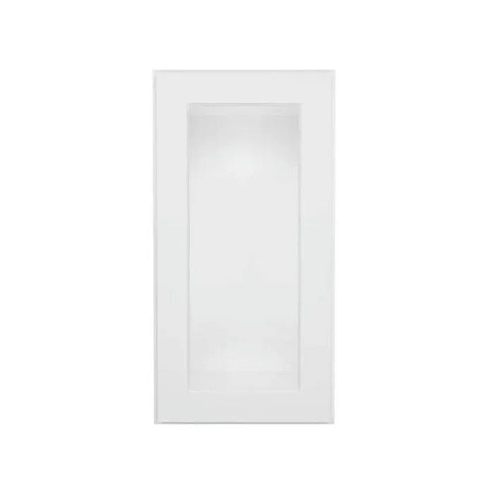 15 in. W x 12 in. D x 30 in. H in Shaker White Ready to Assemble Wall Kitchen Cabinet with No Glasses
