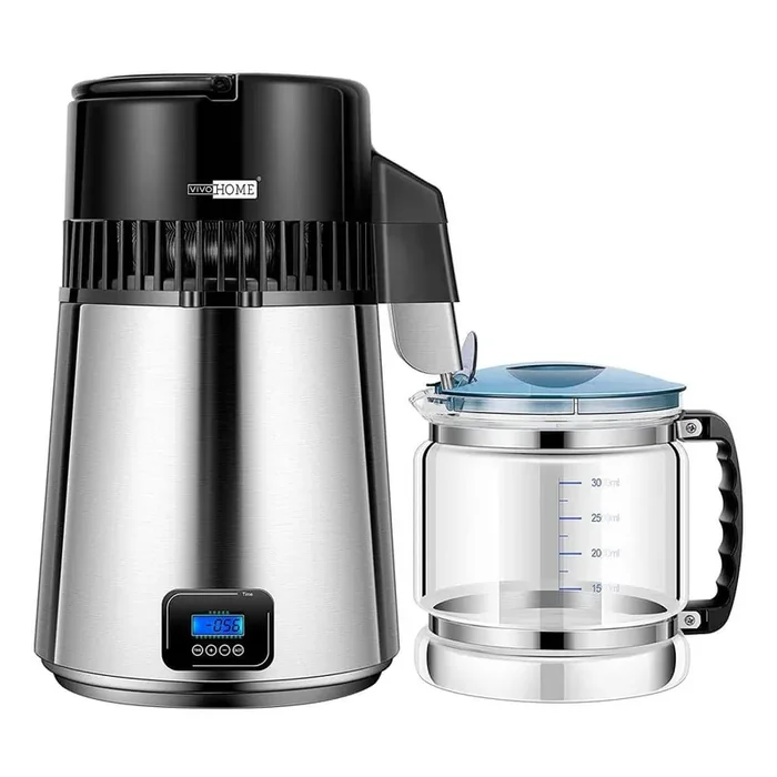 16-Cup Brushed 304 Stainless Steel Water Distiller Machine with LCD Screen