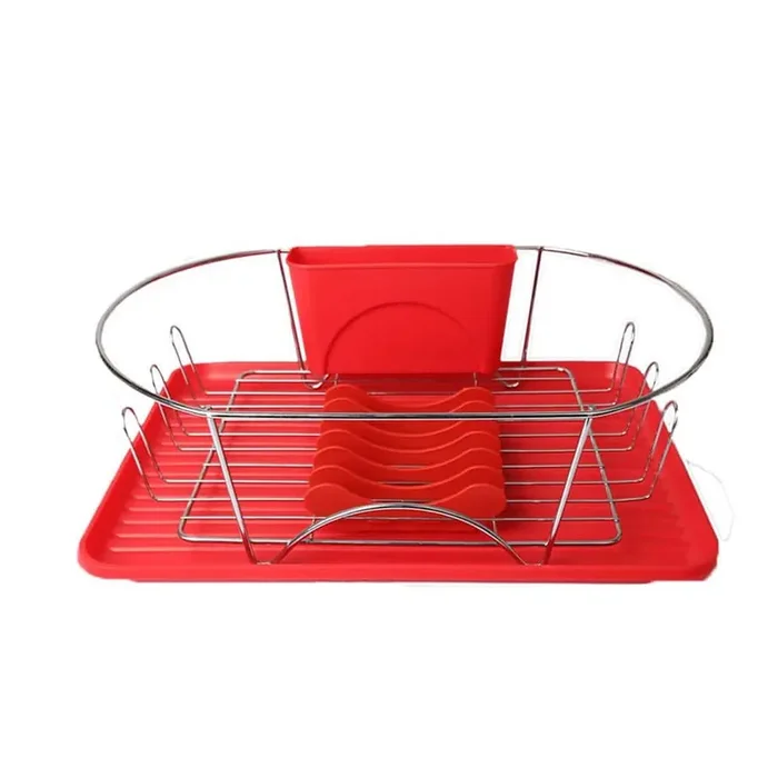 17 in. Dish Rack in Red