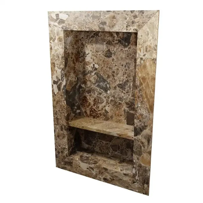 17 in. x 26 in. Recessed Shampoo Caddy in Breccia Paradiso