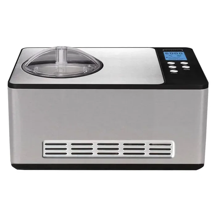 2.1 qt. Automatic Ice Cream Maker Compressor Upright w/ Stainless Steel Bowl & Built-in Timer – Stainless Steel