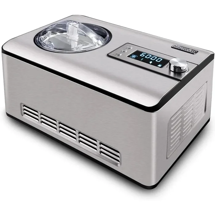 2.2 Qt. 2in1 Yogurt Ice Cream Maker with Compressor, LCD Display & Timer Stainless Steel Silver