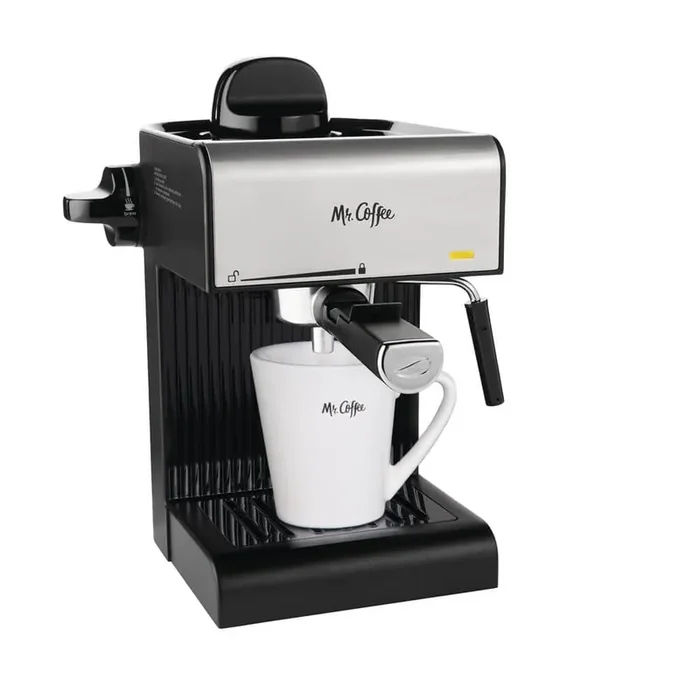2.5-Cup Black Drip Coffee Maker, Steam Espresso Machine, Cappuccino and Latte