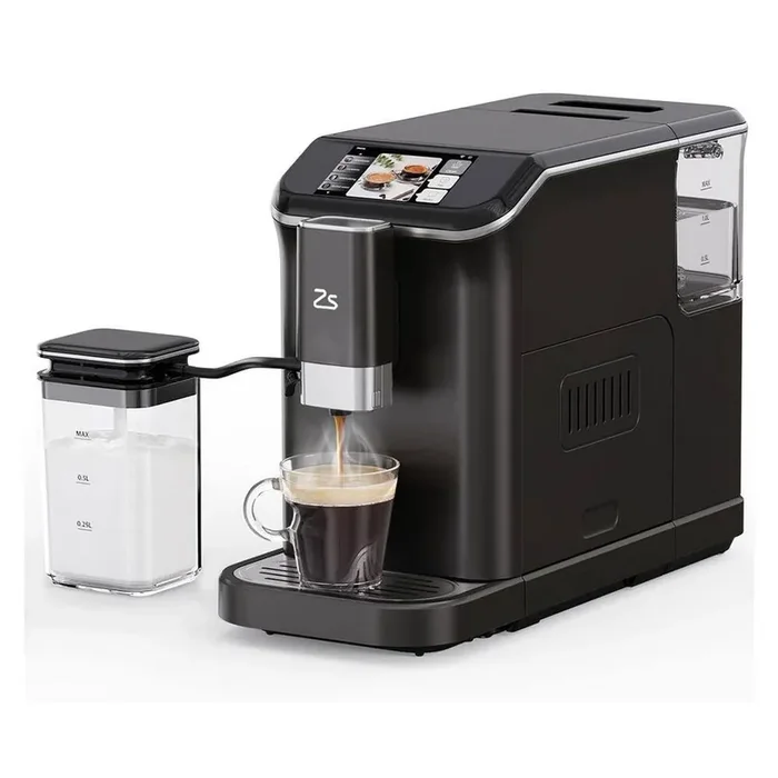 2 Cup 20 Bar Touch Screen All-In-One Espresso Machine in Black with Built-in Grinder and Automatic Milk Frother