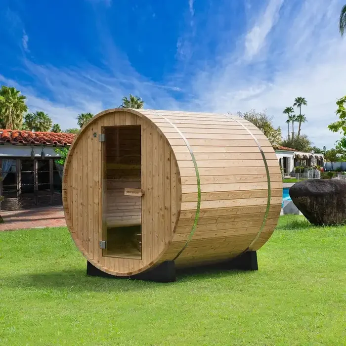 2-Person Outdoor Finland thermo Pine Wet/Dry Sauna with Adjustable Temperature