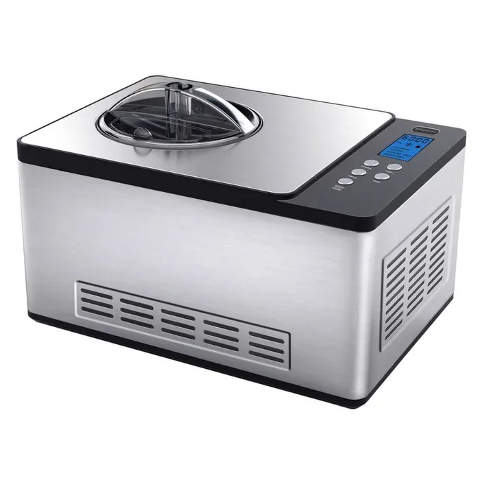 2 qt. Automatic Ice Cream Maker Compressor Upright w/ Stainless Steel Bowl & Built-in Timer – Stainless Steel
