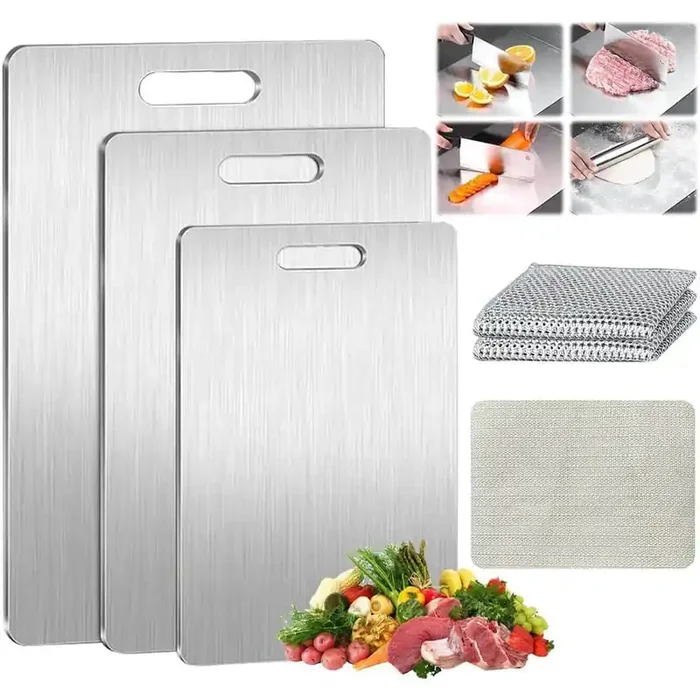 2025 New Upgrade 12.01 in. x 8.5 in. Double – Sided Non – Toxic Titanium Cutting Board for Hygienic Kitchen Use
