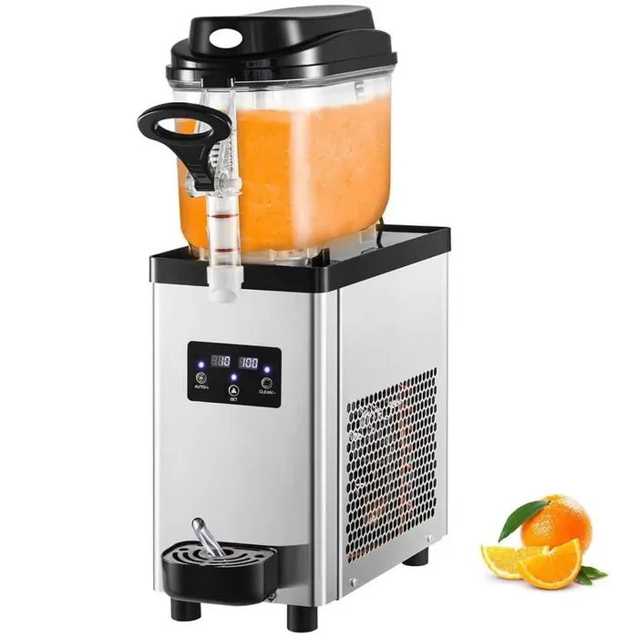 203 oz.Commercial Slushy Machine 300-Watt, 6L/1.6 Gal. 25 Cups Single-Bowl,Stainless Steel Drink Maker,Snow Cone Machine