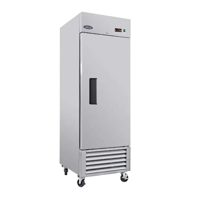 27 in. 23 cu.ft. Auto Defrost Commercial Upright Freezer in Stainless Steel with LED Lighting, 3-Shelves, -10°F to 10°F
