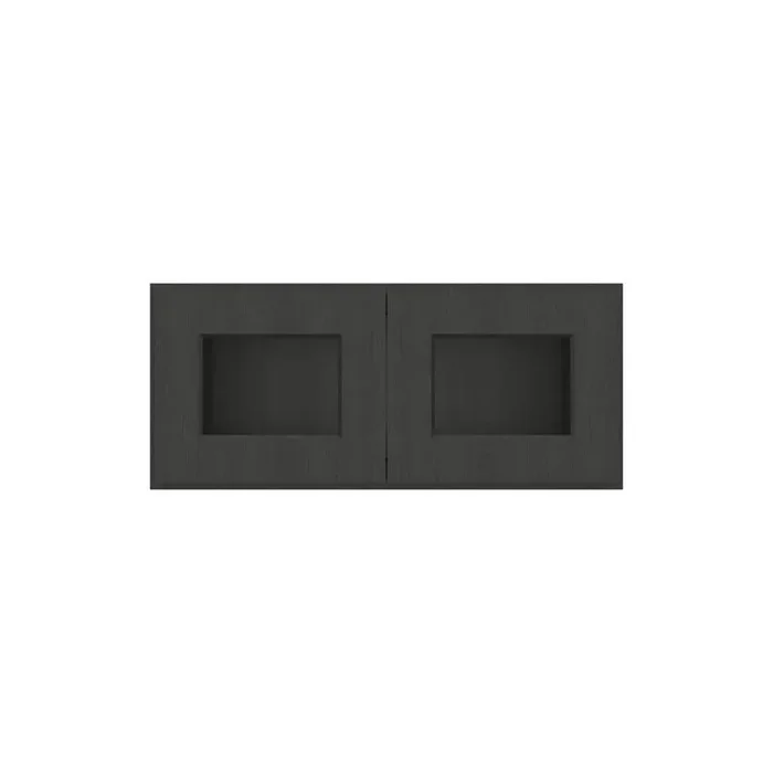27 in. W x 12 in. D x 12 in. H in Shaker Charcoal Ready to Assemble Wall Kitchen Cabinet with No Glasses