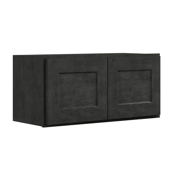 30 in. W x 12 in. D x 24 in. H Shaker Charcoal Plywood Ready to Assemble Kitchen Wall Cabinet with Doors and Shelves