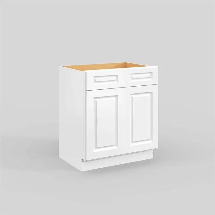 30 in. W x 21 in. D x 34.5 in. H in Traditional White Plywood Ready to Assemble Floor Vanity Sink Base Kitchen Cabinet