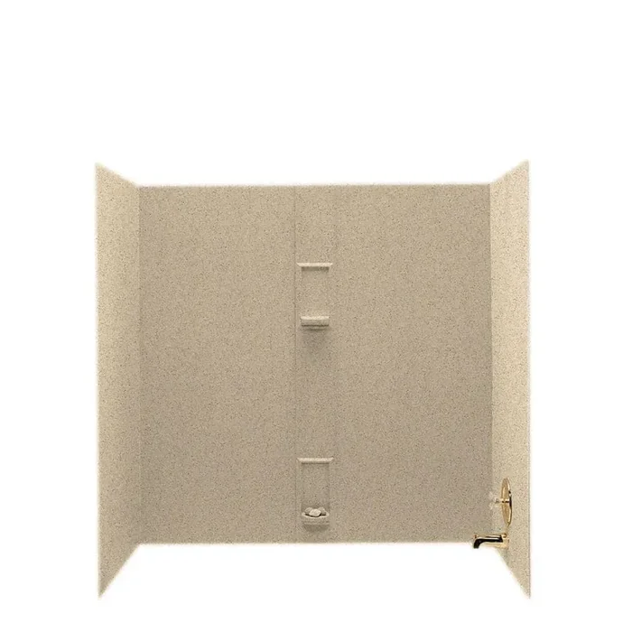30 in. x 60 in. x 60 in. 5-Piece Easy Up Adhesive Tub Wall in Bermuda Sand