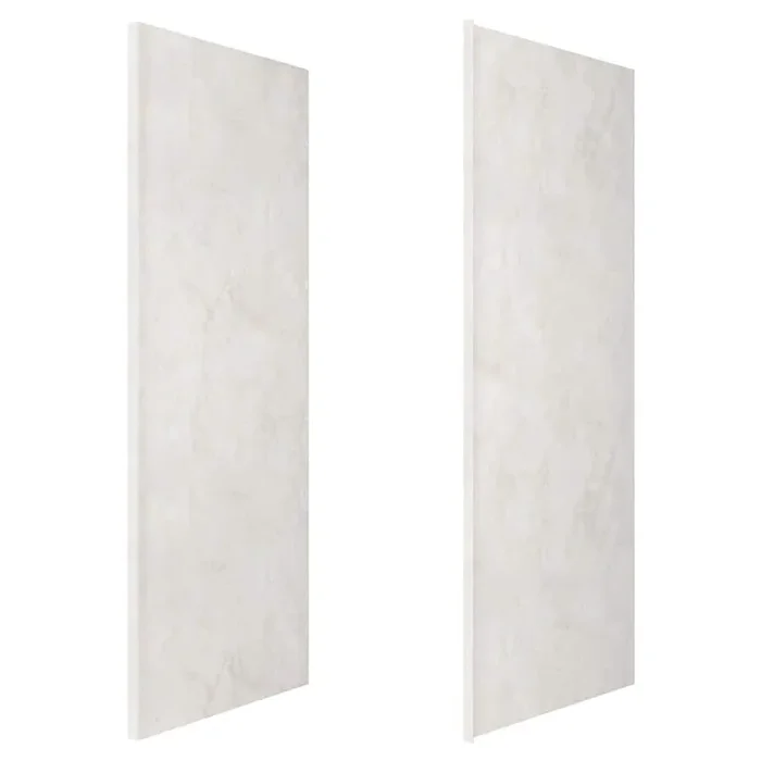 36 in. x 98 in. 2-Piece Glue-Up Alcove Side Shower and Bath Wall Set in Sand Granite