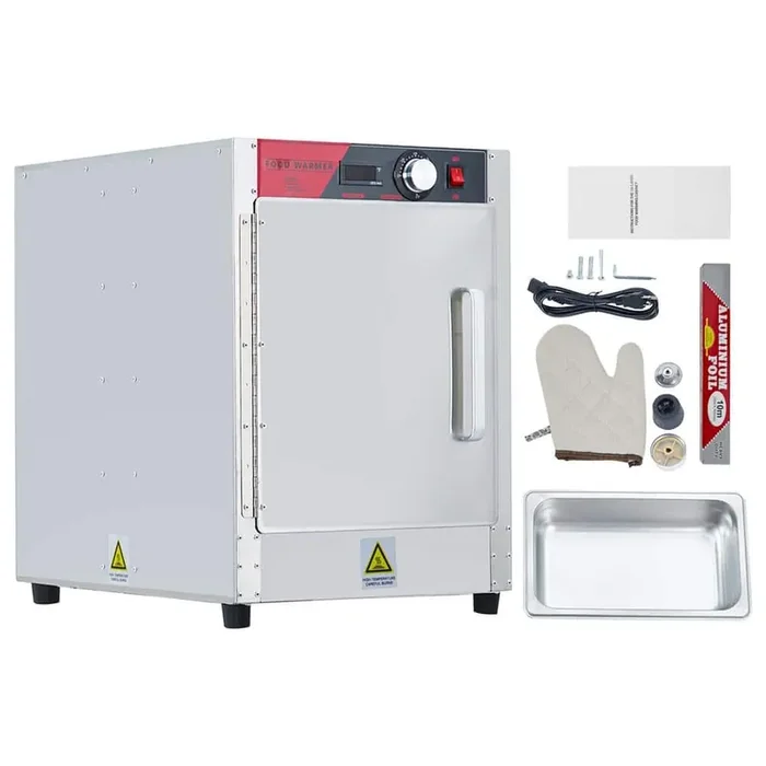 4-Tier Hot Box Food Warmer, 850W Stainless Steel Buffet Server with Water Tray