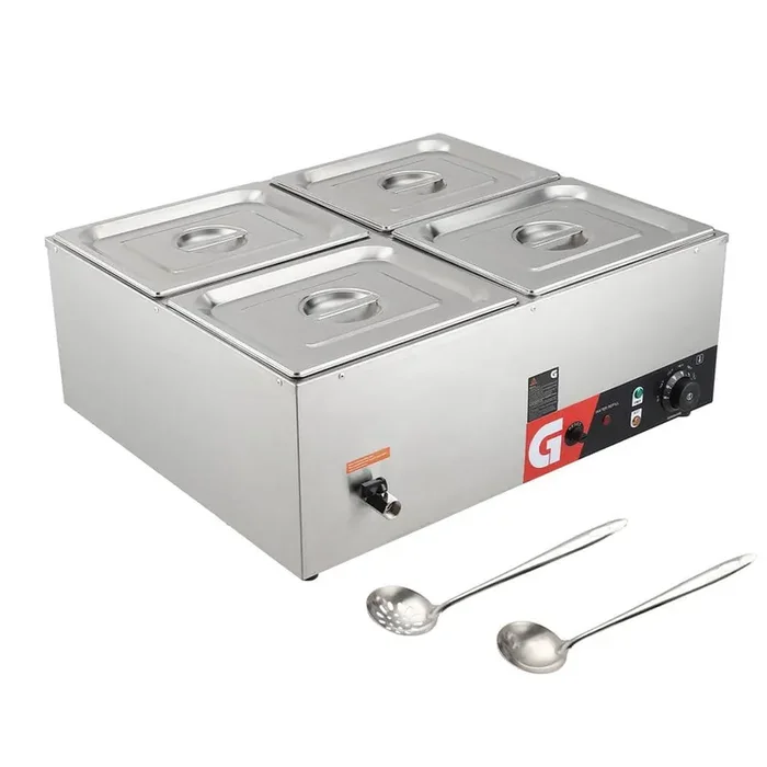 42 qt /40L 4-Pan Electric Countertop Food Warmer Buffet Server in Stainless Steel with 4 x 10.5 qt Pan