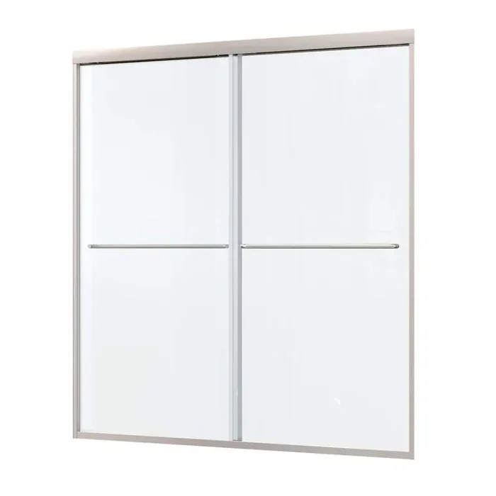 50 in. – 54 in. W x 70 in. H Double Sliding Frame Shower Door in Chrome with 1/4 in. (6 mm) Tempered Glass and Handles
