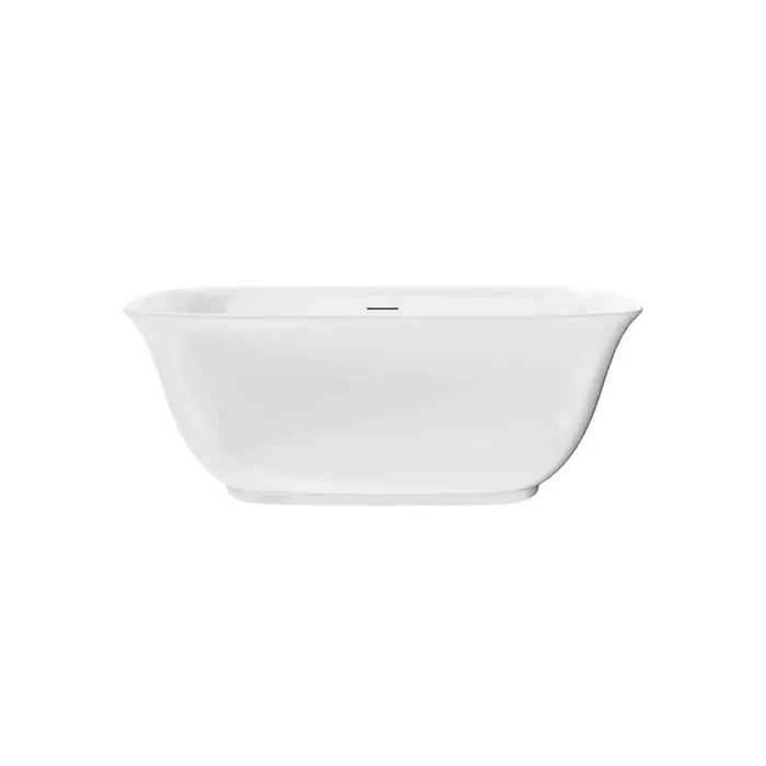 59 in. x 31 in. Acrylic Flatbottom Freestanding Soaking Bathtub in White