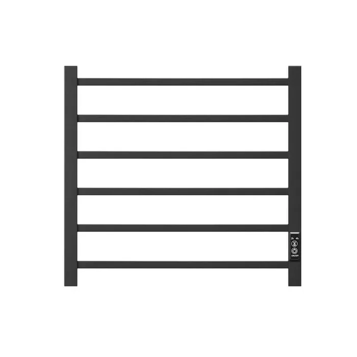 6-Wall Mounted Stainless Steel Black Bathroom Electric Heated Towel Rack (21.65 in. x 4.53 in. x 19.69 in.)