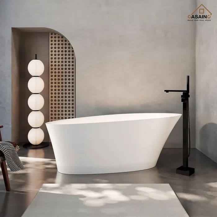 65 in. x 37 in. Soaking Bathtub in Matte White