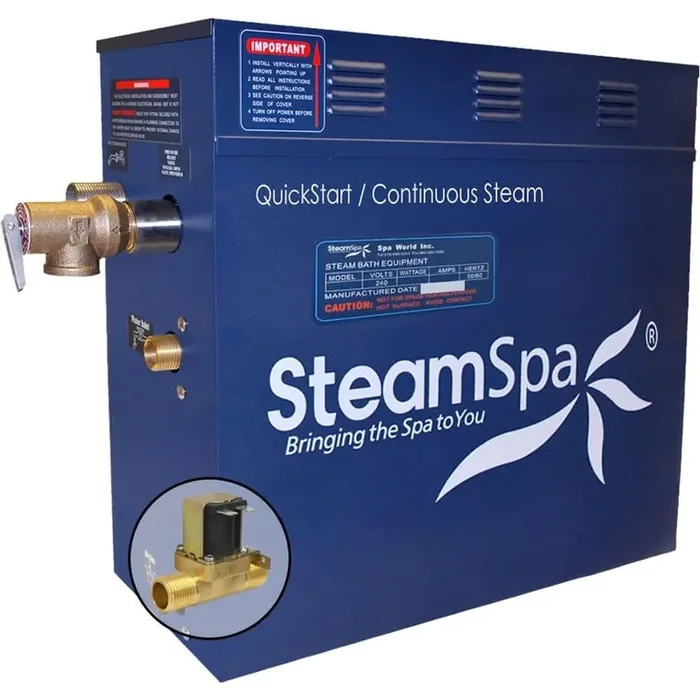 7.5kW QuickStart Steam Bath Generator with Built-In Auto Drain and Continuous Steam Output Design with Quick Start