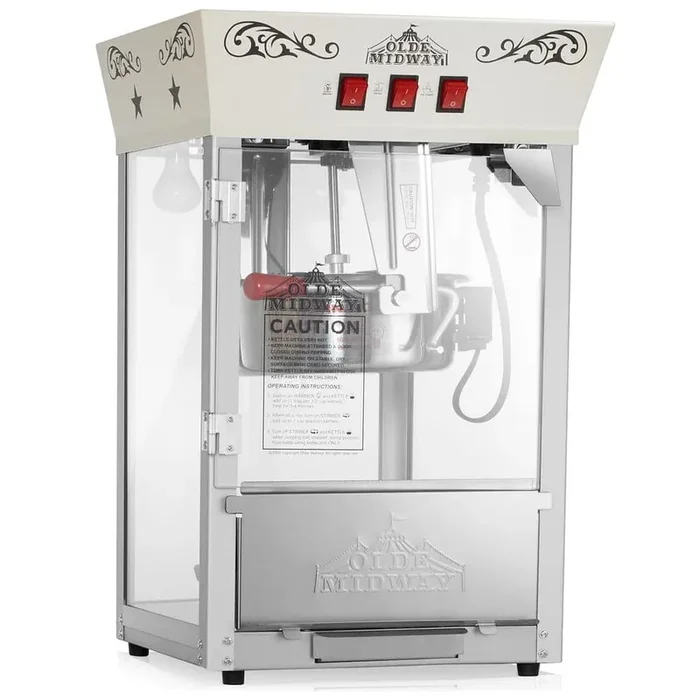 850 W 10 oz. Cream Movie Theater-Style Countertop Popcorn Machine