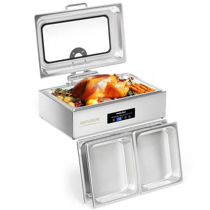 9 qt. Electric Chafing Dishes with Temperature Control and Glass Window