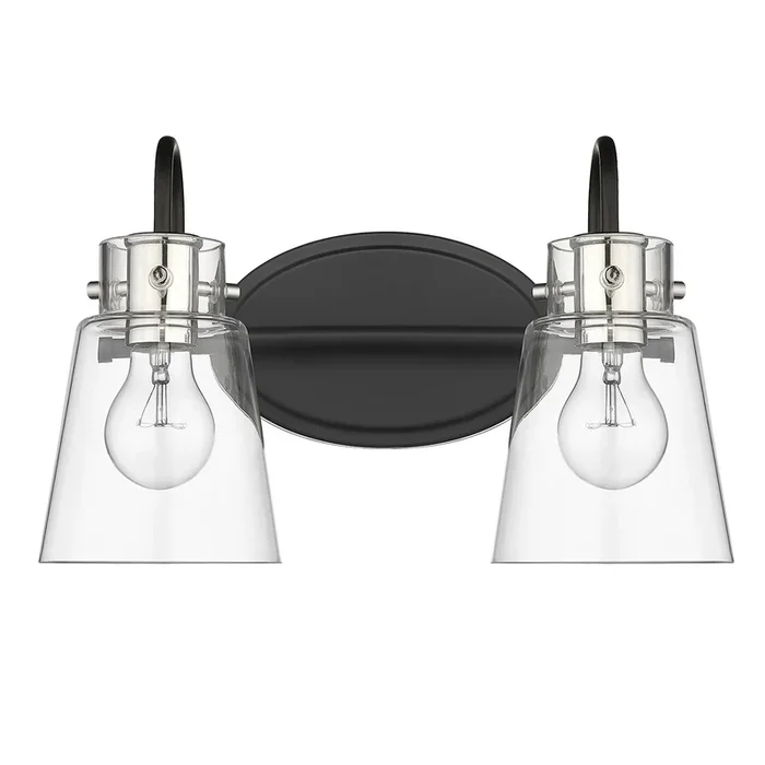 Acclaim Lighting – IN40091BK – Two Light Vanity – Bristow – Matte Black and Polished Nickel