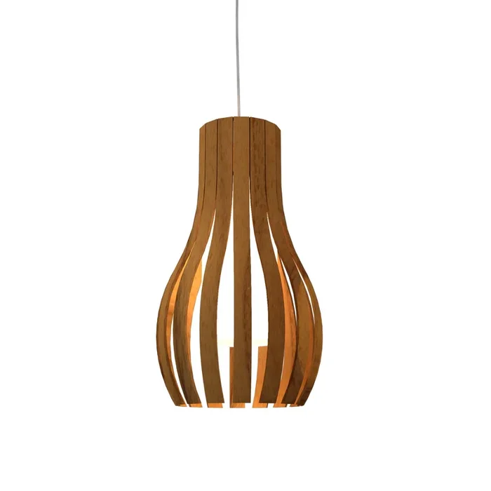 Accord Lighting – 1153.12 – One Light Pendant – Barrel – Teak