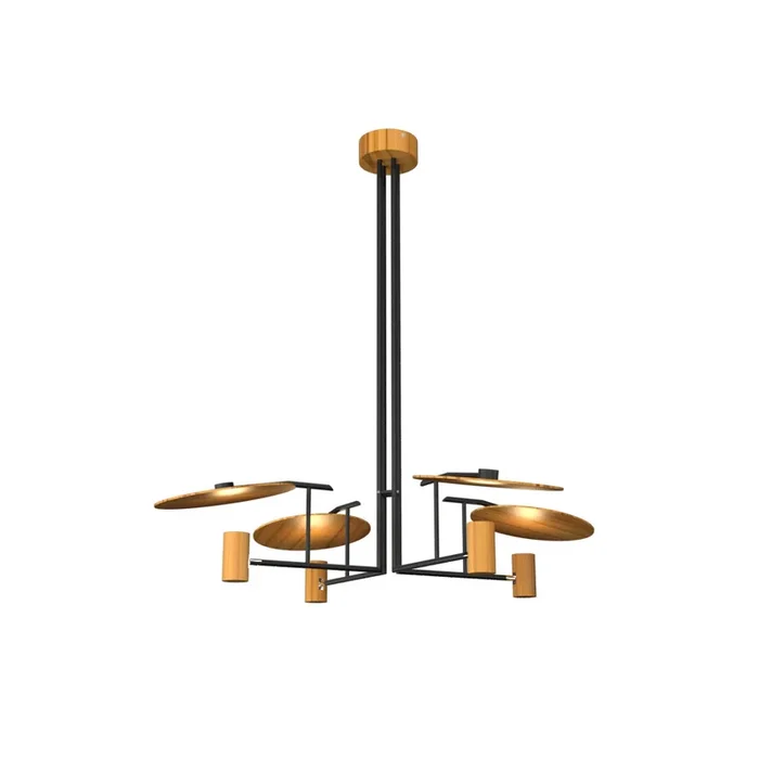 Accord Lighting – 1419.12 – Four Light Pendant – Dot – Teak