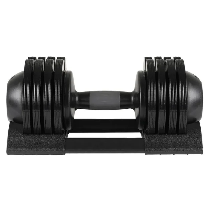 Adjustable Dumbbell, Total 52 lbs. Black Steel Adjustable Dumbbell with Non-Slip Handle