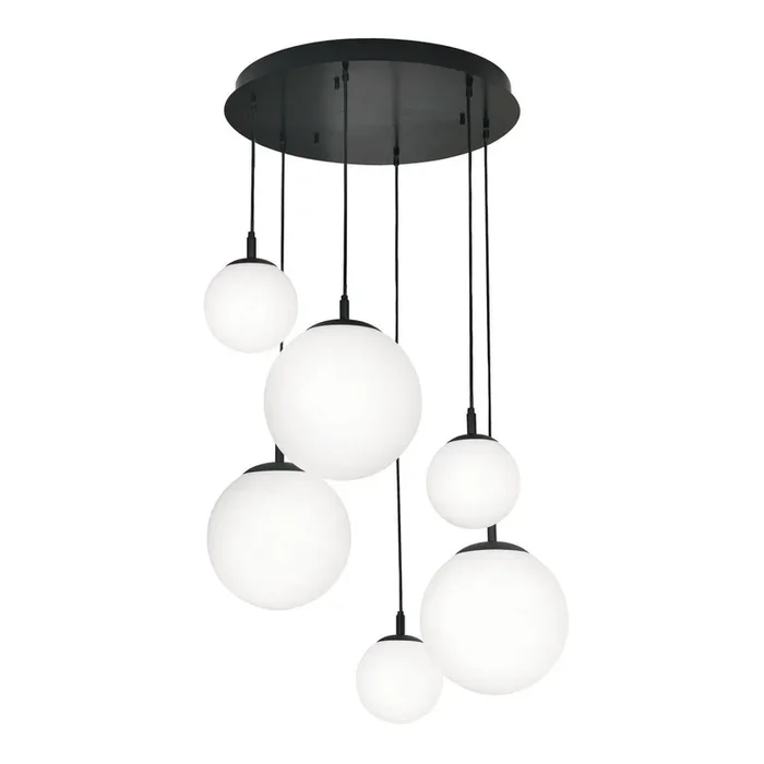 AFX Lighting – LRTP99MBBKRND6 – Six Light Pendant – Loretto – Black