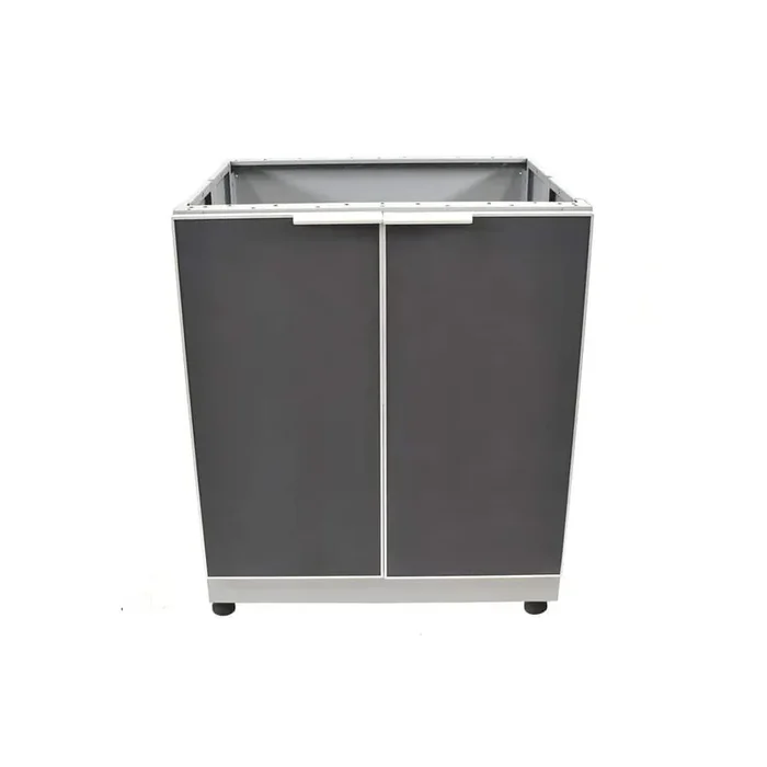 Aluminum Slate Gray 30 in. x 25.25 in. 37.25 in. 2-Door Outdoor Kitchen Sink Cabinet