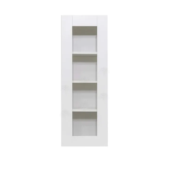 Anchester Assembled 12 in. x 42 in. x 12 in. Wall Mullion Door Cabinet with 1-Door 3-Shelves in White