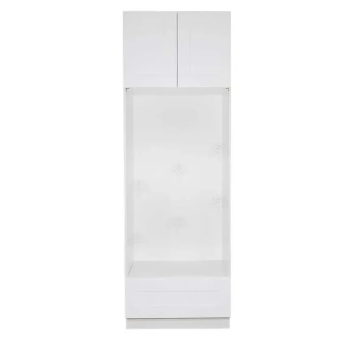 Anchester White Plywood Shaker Stock Assembled Double Oven Kitchen Cabinet (30 in. W x 96 in. H x 24 in. D)