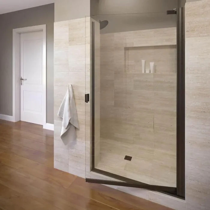 Armon 30-1/8 in. x 66 in. Semi-Frameless Pivot Shower Door in Oil Rubbed Bronze