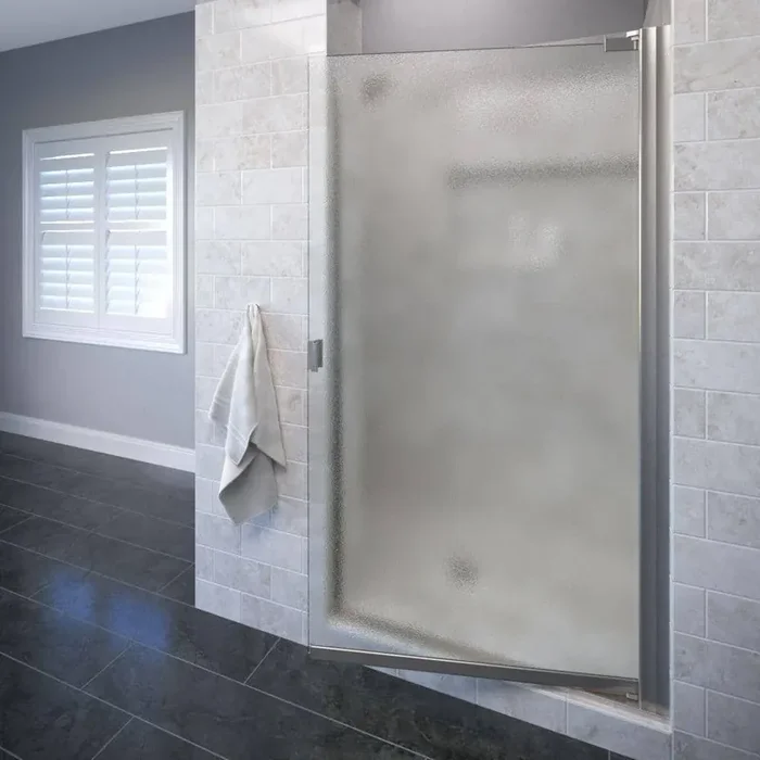 Armon 35-5/8 in. x 66 in. Semi-Frameless Pivot Shower Door in Brushed Nickel